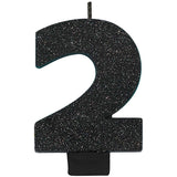 Number 8 Glitter Black - Party Savers