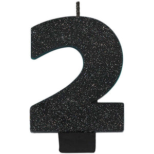 Number 1 Glitter Black - Party Savers
