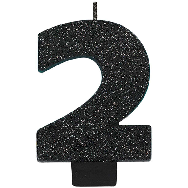 Number 4 Glitter Black - Party Savers