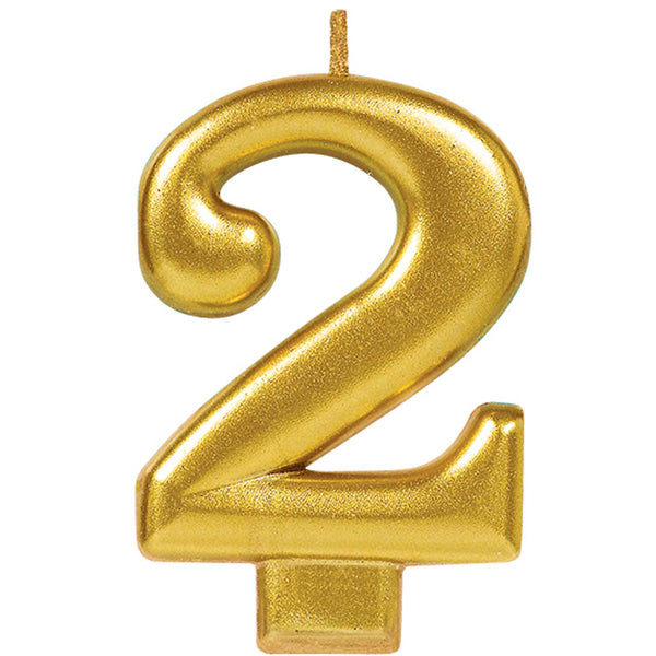 Number Candle 1 Metallic Gold - Party Savers