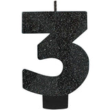 Number 1 Glitter Black - Party Savers