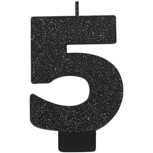 Number 1 Glitter Black - Party Savers