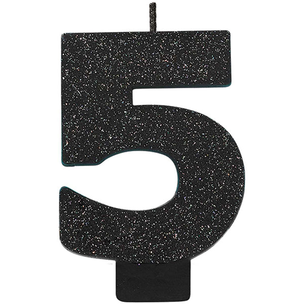 Number 1 Glitter Black - Party Savers