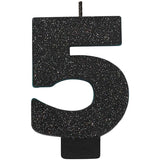 Number 6 Glitter Black - Party Savers