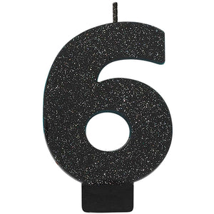 Number 1 Glitter Black - Party Savers