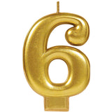 Number Candle 4 Metallic Gold - Party Savers