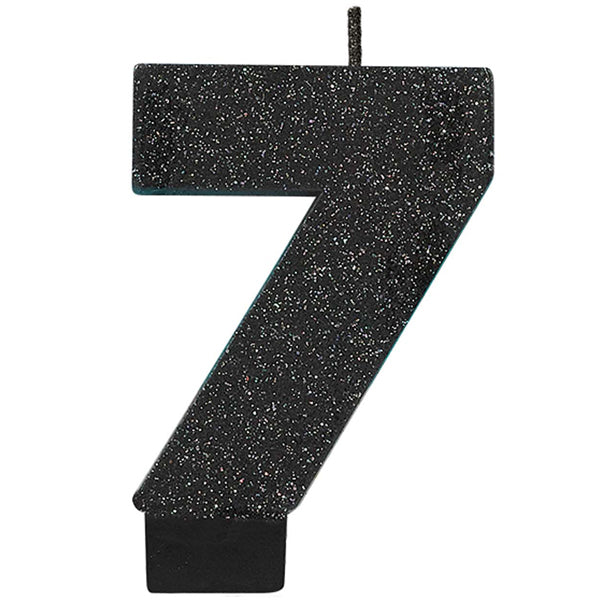Number 0 Glitter Black - Party Savers