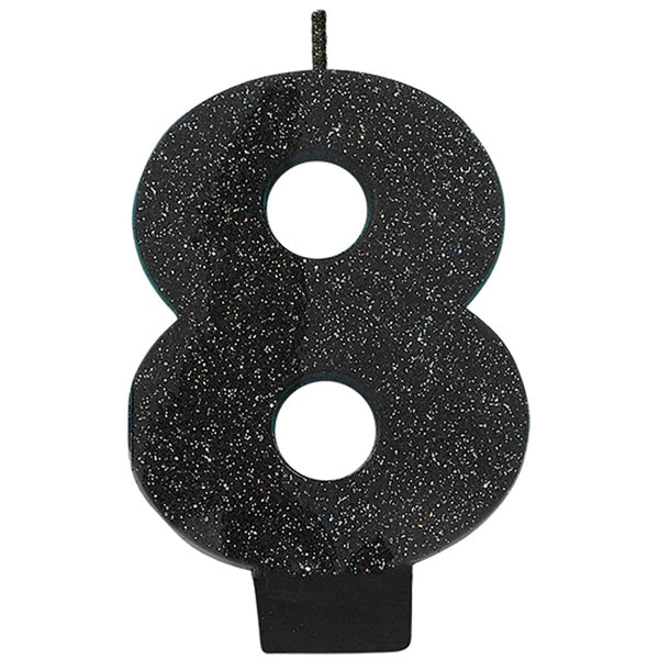 Number 1 Glitter Black - Party Savers