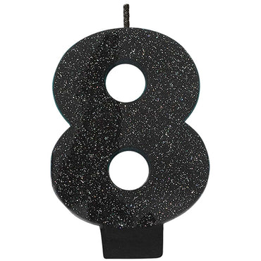 Number 8 Glitter Black - Party Savers