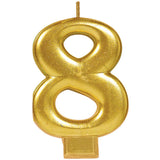 Number Candle 5 Metallic Gold - Party Savers