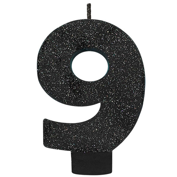 Number 1 Glitter Black - Party Savers