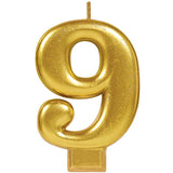 Number Candle 8 Metallic Gold - Party Savers