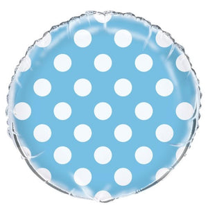 Royal Blue Dots Round Foil Balloon 45cm - Party Savers