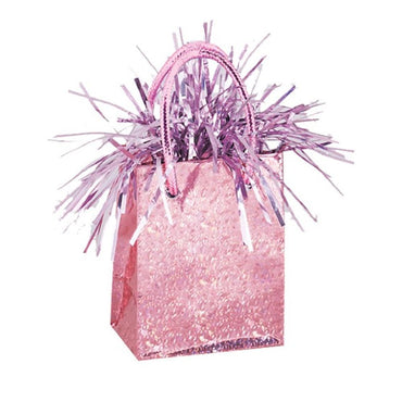 Pastel Pink Glitter Bag Balloon Weight - Party Savers