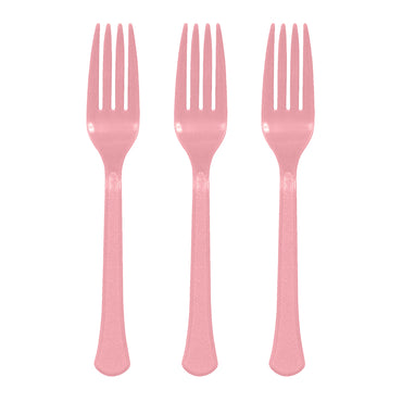 Pastel Pink Plastic Fork 20pk - Party Savers