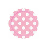 Pastel Pink Dots Plates 18cm 8pk - Party Savers