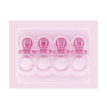 Pink Crystal Pacifiers 5cm 4pk - Party Savers