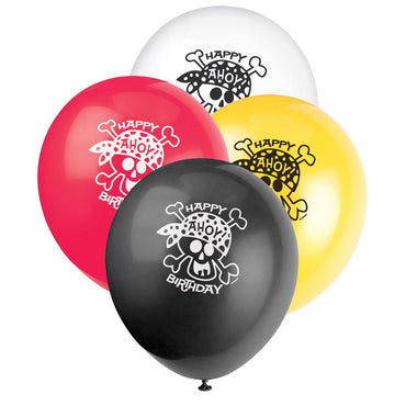 Pirate Fun Assorted Latex Balloons 30cm 8pk - Party Savers