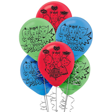 PJ Masks Latex Balloons 30cm 6pk - Party Savers