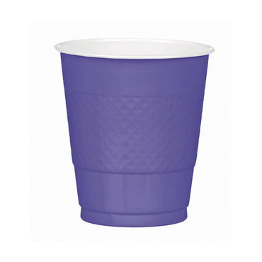Purple Plastic Cups 355ml 20pk - Party Savers