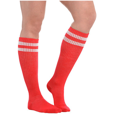 Red Striped Knee Socks - Party Savers
