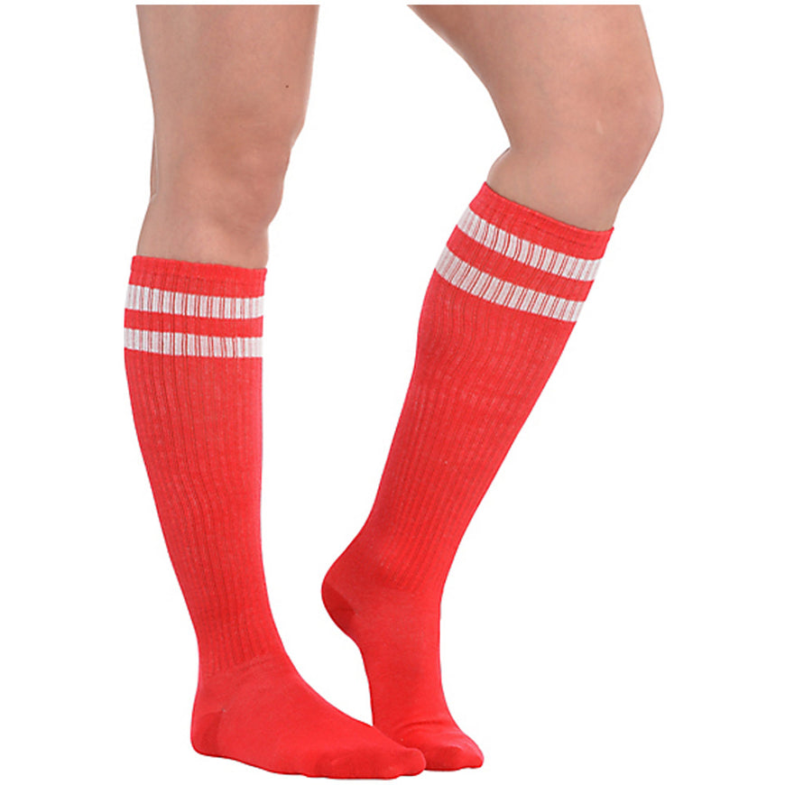 Red Striped Knee Socks - Party Savers