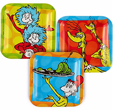 Dr. Seuss Square Plate 17cm 8pk - Party Savers