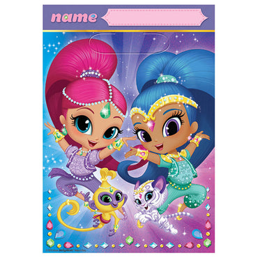 Shimmer and Shine Plastic Loot bags 8pk - Party Savers