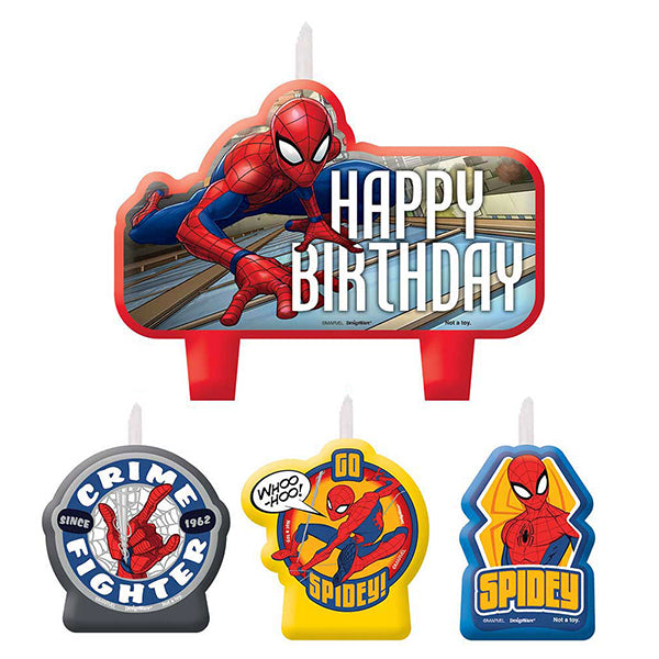 Spider-Man Webbed Wonder Birthday Candle Set 4pk - Party Savers