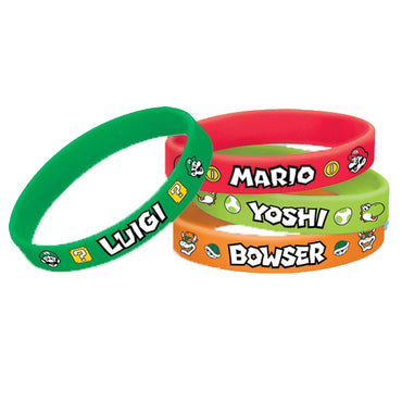 Super Mario Brothers Rubber Bracelets 6pk - Party Savers