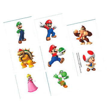 Super Mario Brothers Tattoos 1 Sheet - Party Savers