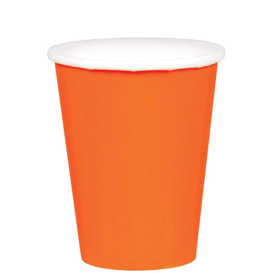 Orange Paper Cups 266ml 20pk