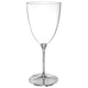Premium Clear Plastic Wine Glasses with Silver Stem 207ml 8pk