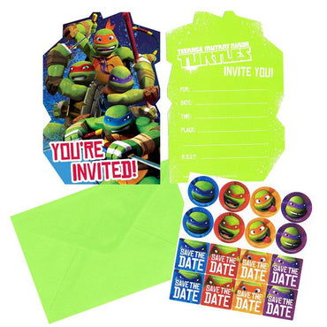 Teenage Mutant Ninja Turtles Postcard Invitation 8pk - Party Savers