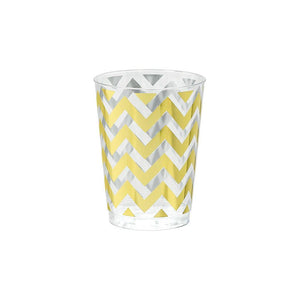 Gold Chevron Premium Plastic Tumbler 295ml 20pk - Party Savers