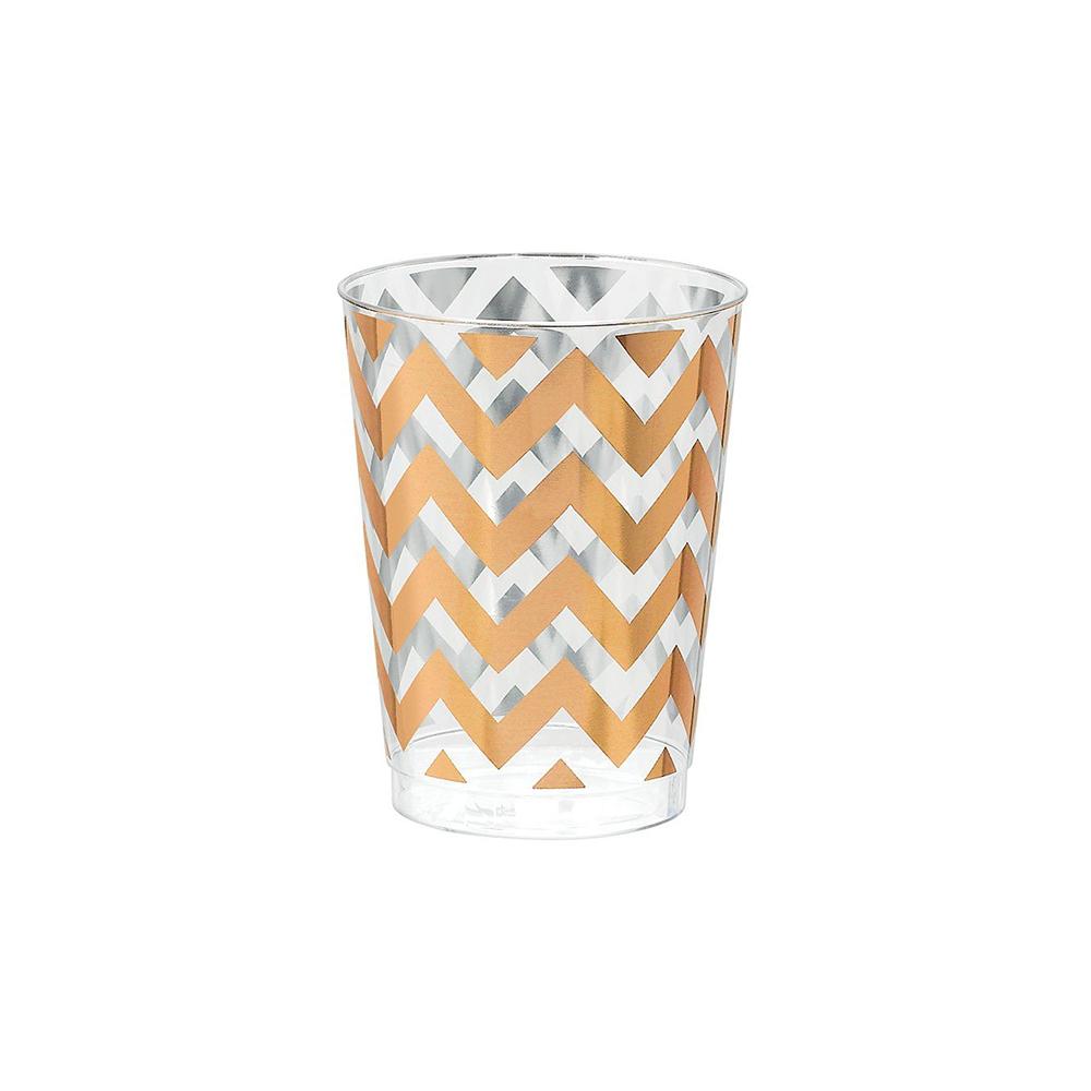 Gold Chevron Premium Plastic Tumbler 295ml 20pk - Party Savers