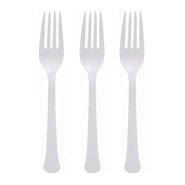 White Plastic Fork 20pk - Party Savers