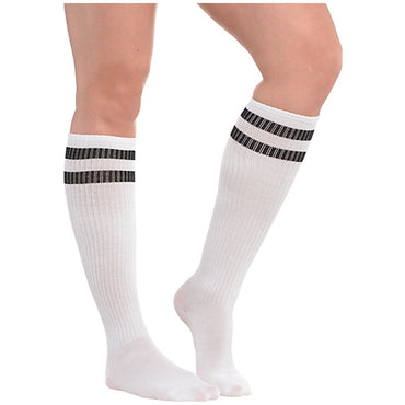 White Striped Knee Socks - Party Savers